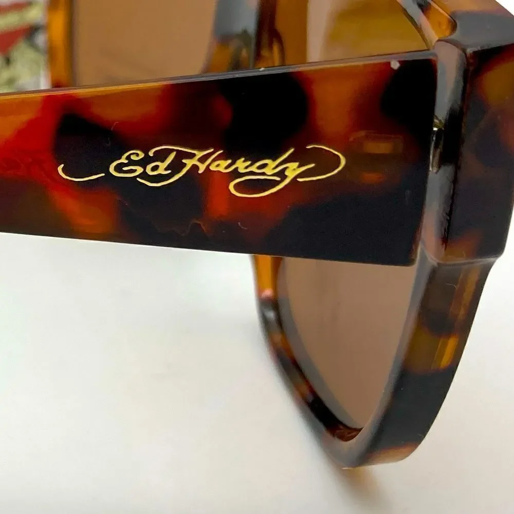 NWT Ed Hardy Immortals Style Shiny Tortoise Unisex Sunglasses